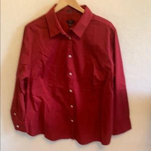 Talbots fitted dress blouse - beautiful garnet 20W